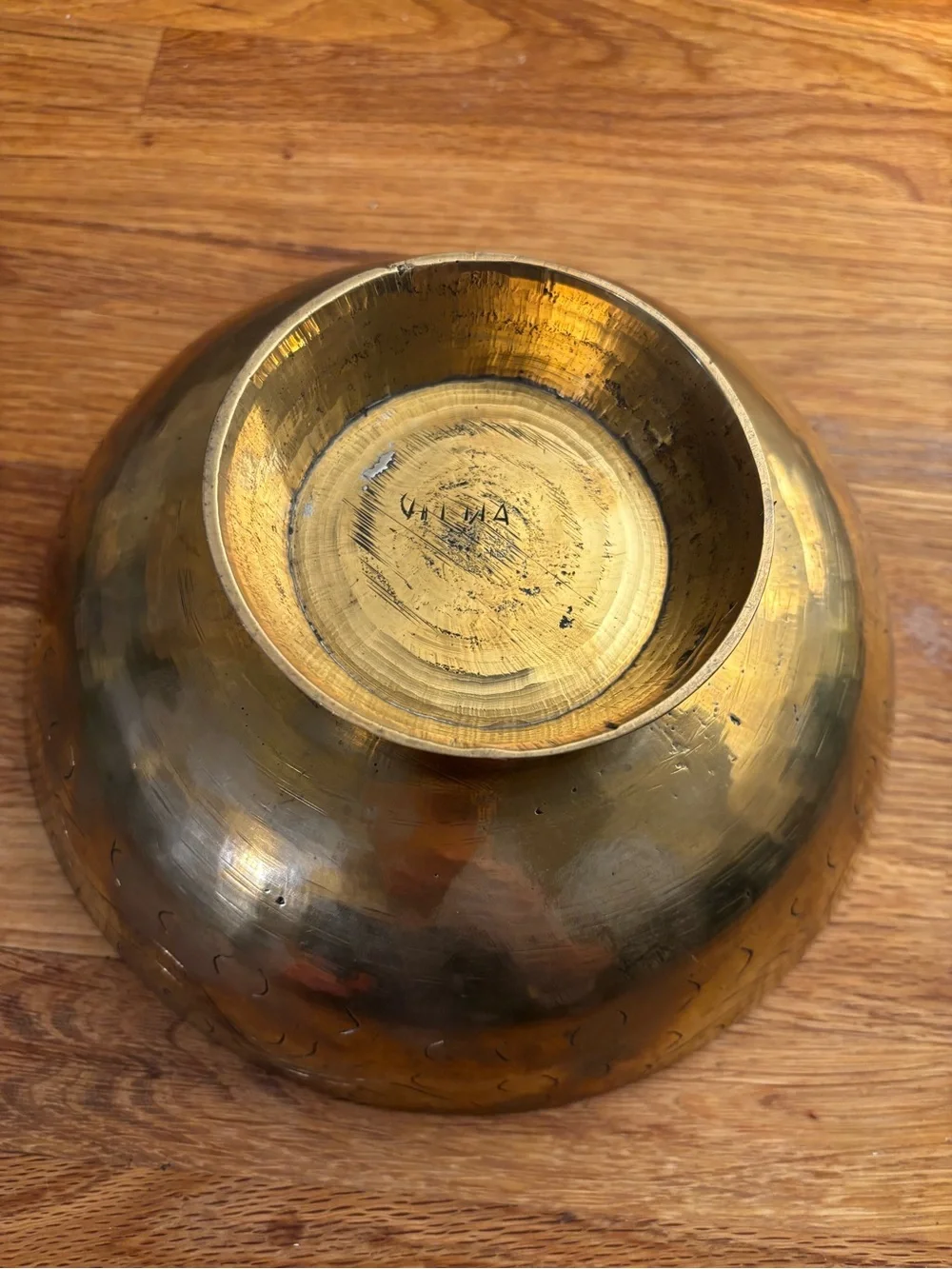 Brass Pedestal Decorative Bowl - Amber Brass Finish
